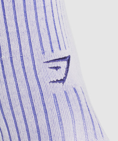 Women's Gymshark Frill Crew Single Sock Fresh Lilac