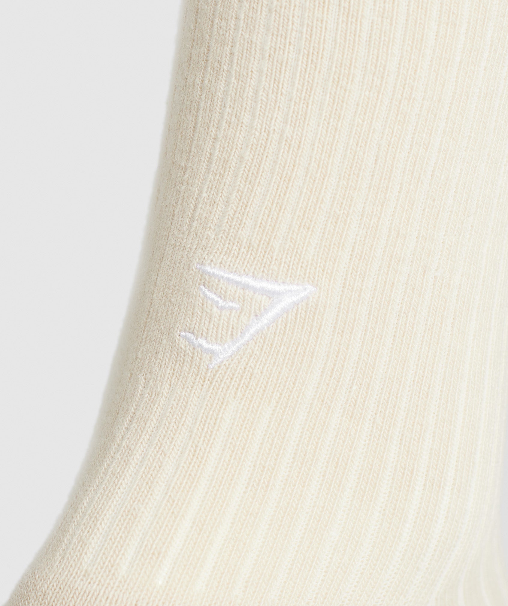 Women's Gymshark Frill Crew Single Sock Cream Beige