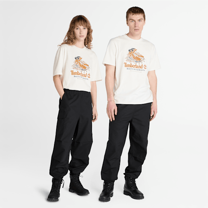 Timberland Front Boot Graphic Tee Vintage White