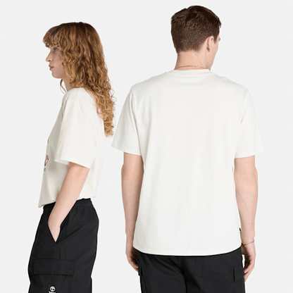 Timberland Front Boot Graphic Tee Vintage White
