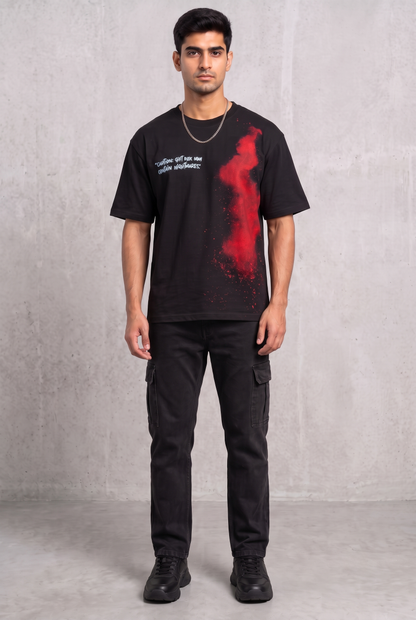 DARK SECRET BLACK MEN’S OVERSIZED T-SHIRT