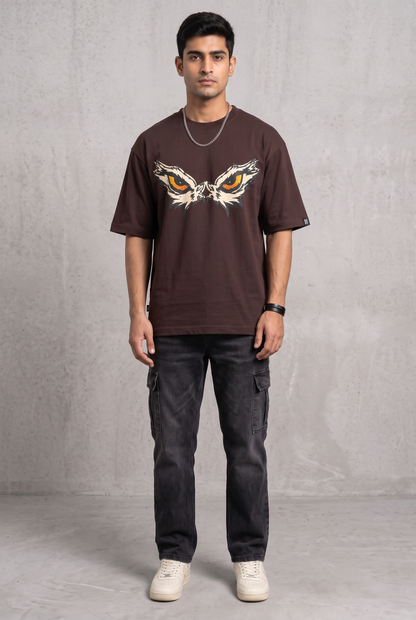 EAGLE EYE BROWN MEN’S OVERSIZED T-SHIRT