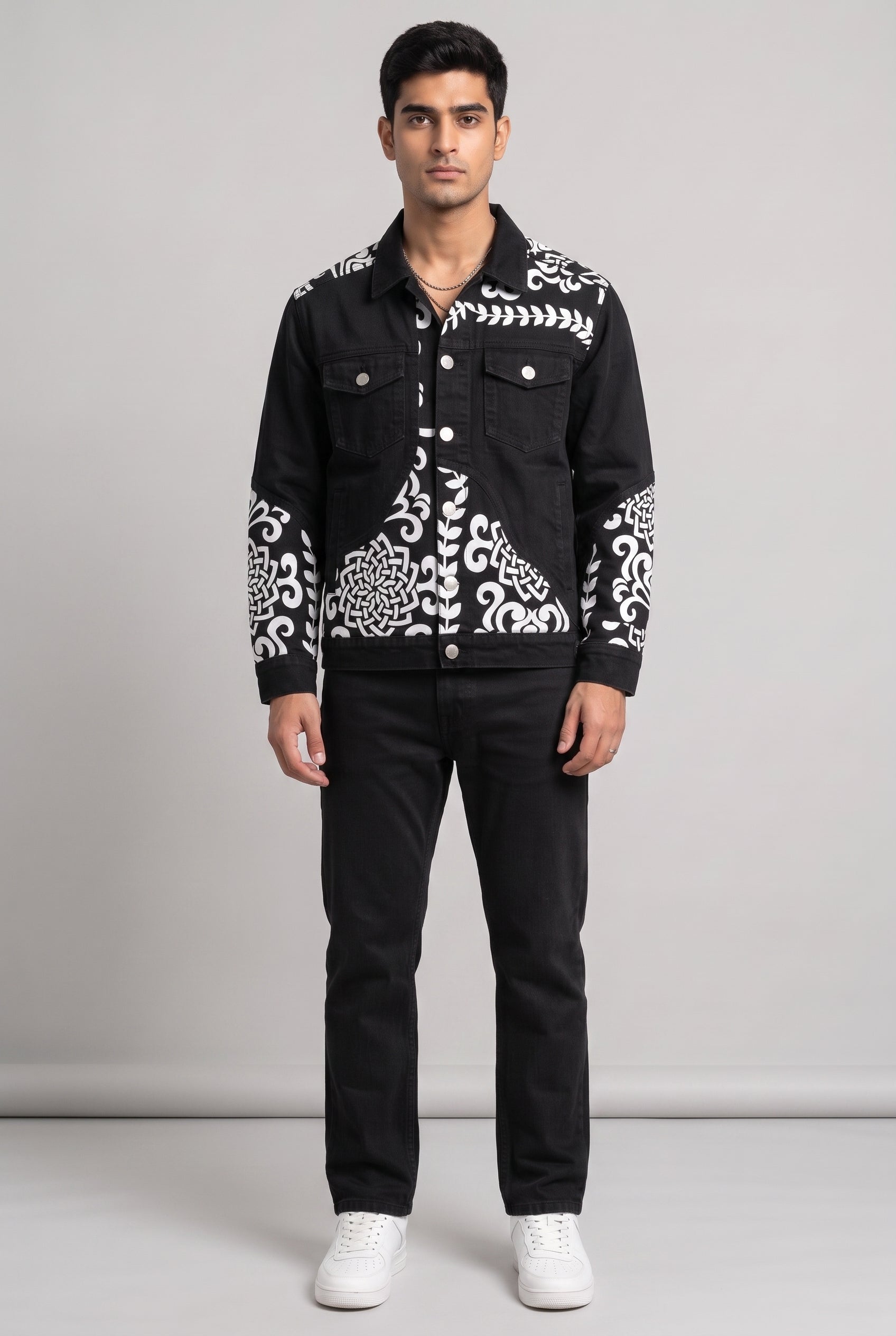 PATCHWORK DENIM BLACK MEN'S JACKET [50/50 LIMITED EDITION]