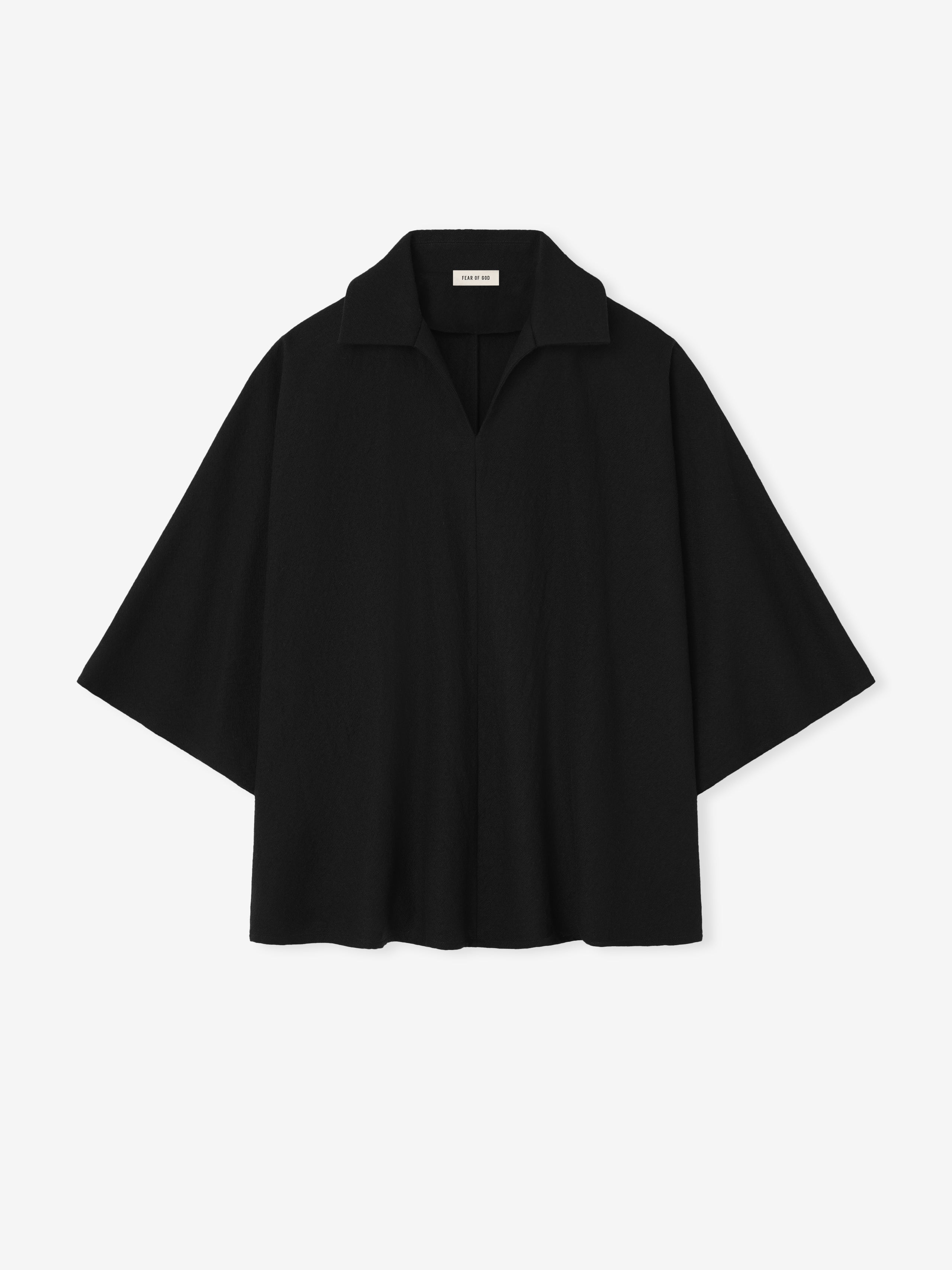 Essentials Virgin Wool Polo Shirt Black