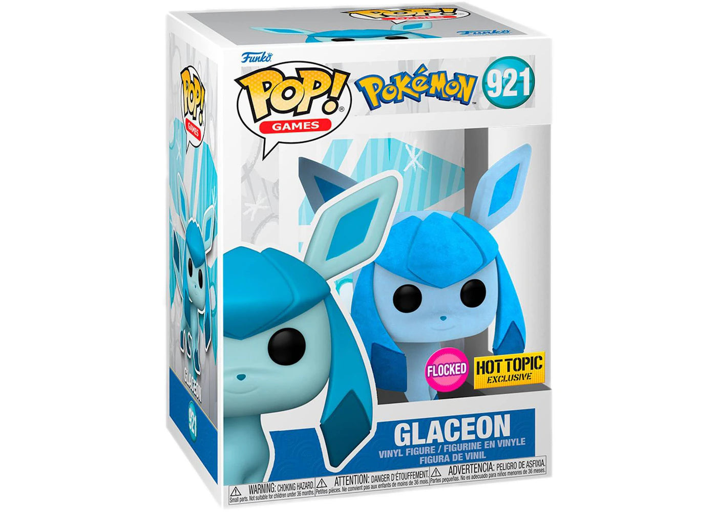 Funko Pop! Games Pokemon Glaceon Flocked Hot Topic Exclusive Figure #921