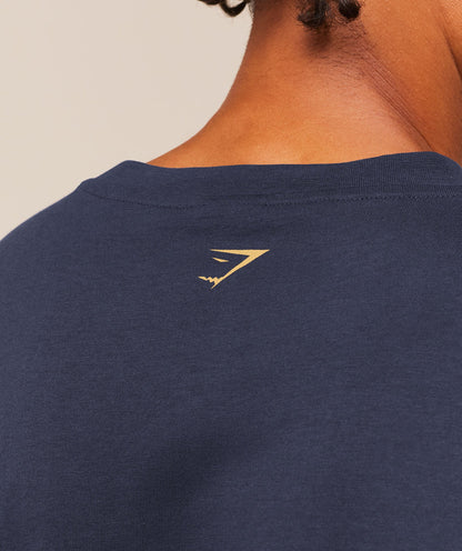 Gymshark Athletic Division Graphic T-Shirt Heavy Blue