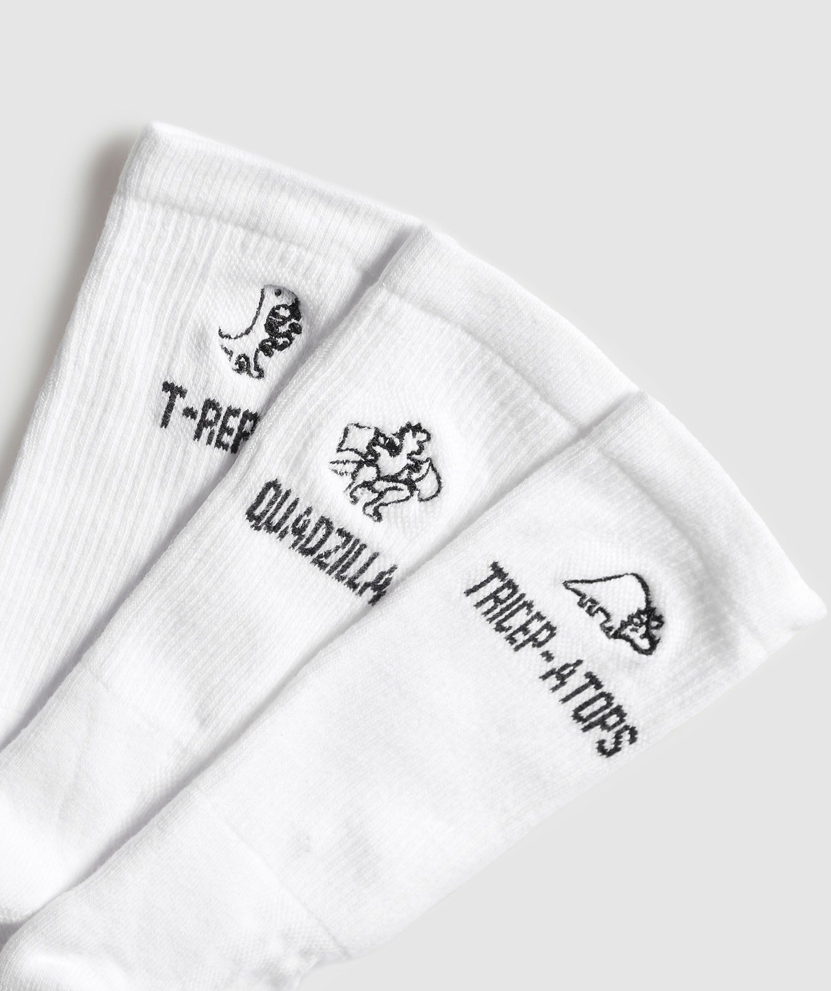 Gymshark Graphic T-Reps Crew 3Pk White
