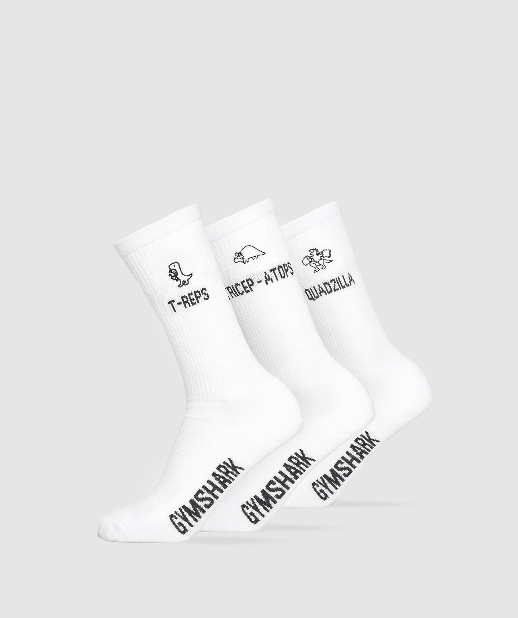 Women's Gymshark Graphic T-Reps Crew 3Pk White