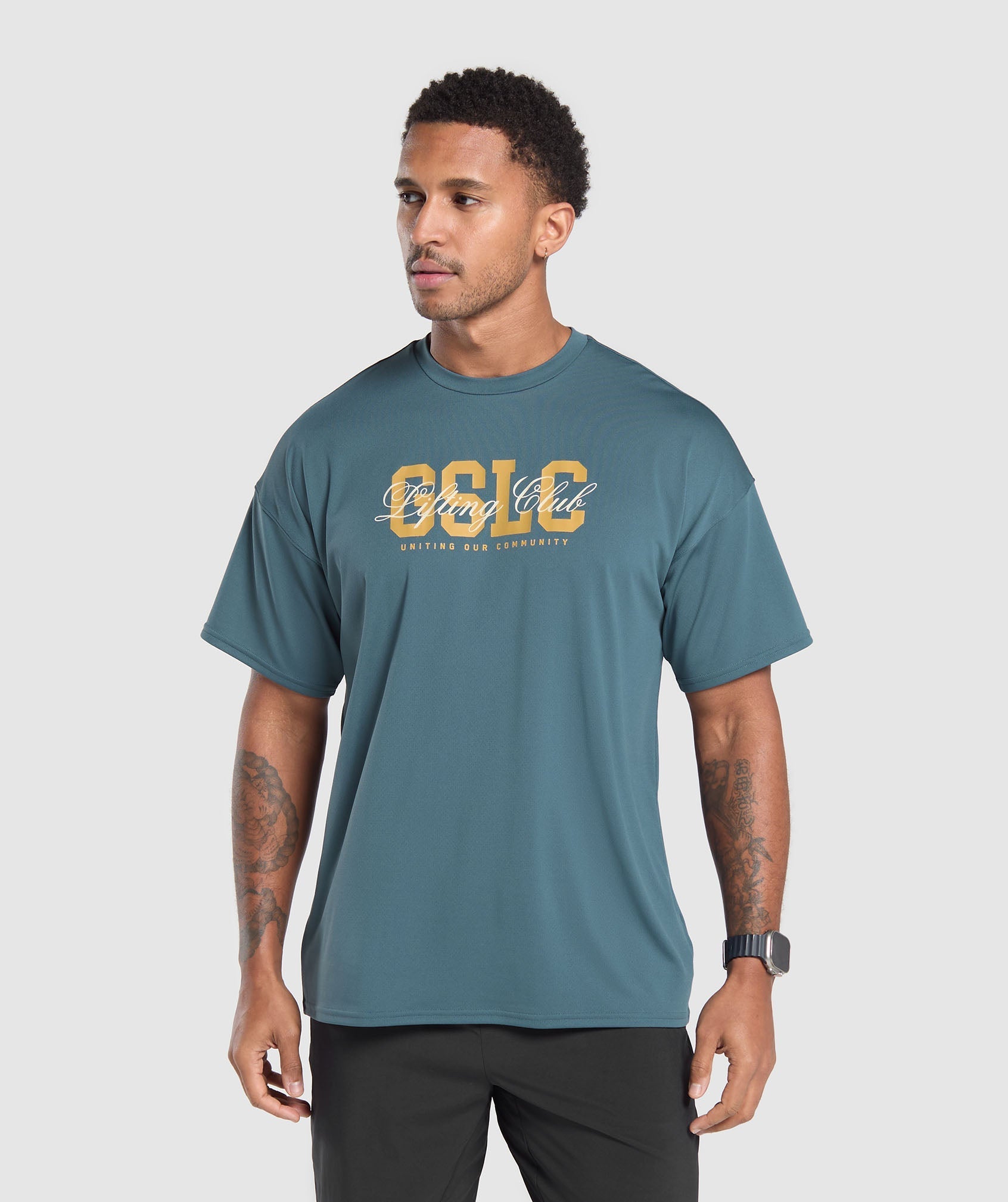 Gymshark Script Graphic T-Shirt Cargo Blue