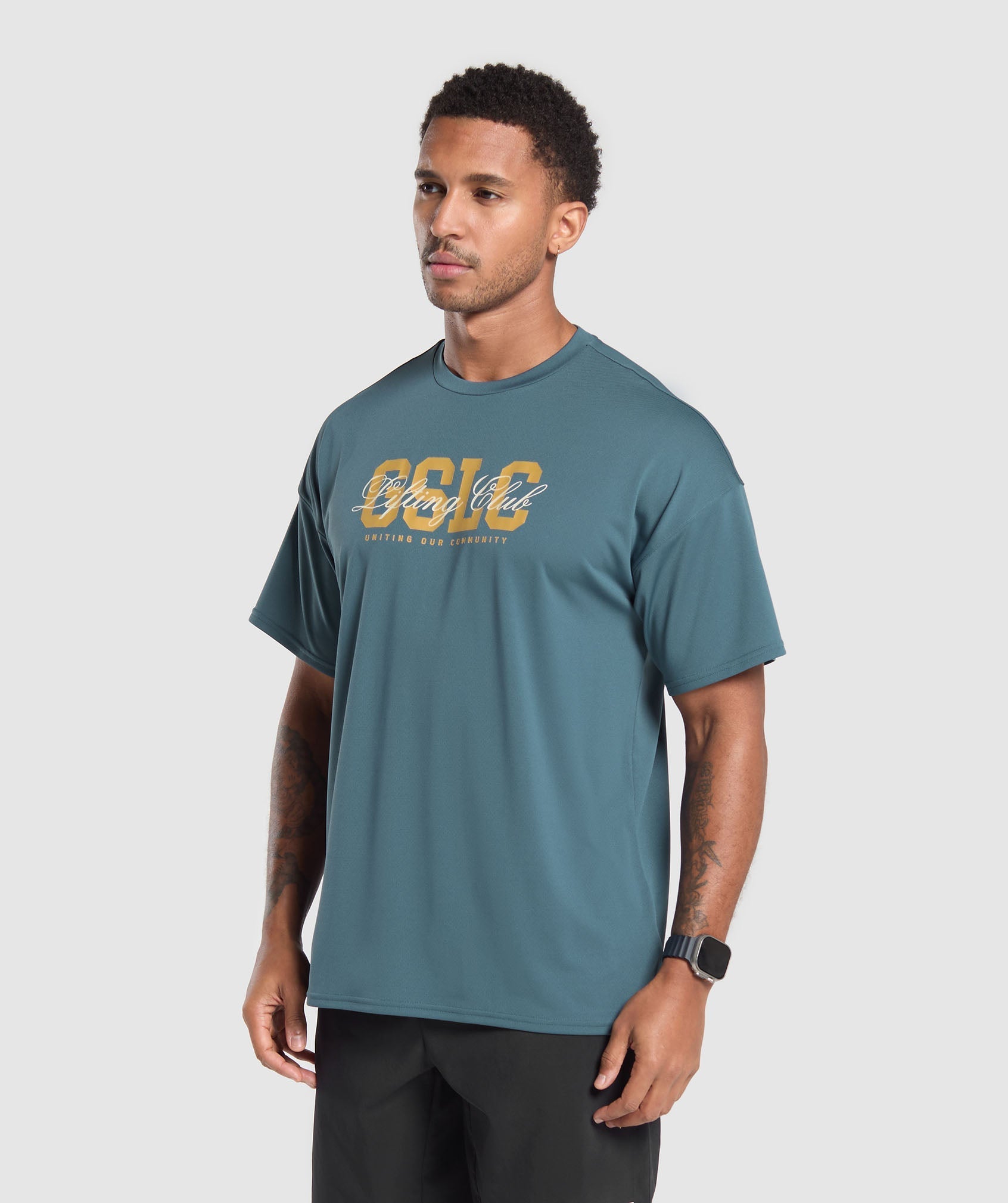 Gymshark Script Graphic T-Shirt Cargo Blue