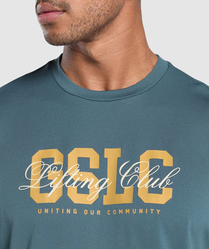 Gymshark Script Graphic T-Shirt Cargo Blue
