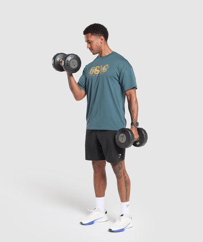 Gymshark Script Graphic T-Shirt Cargo Blue