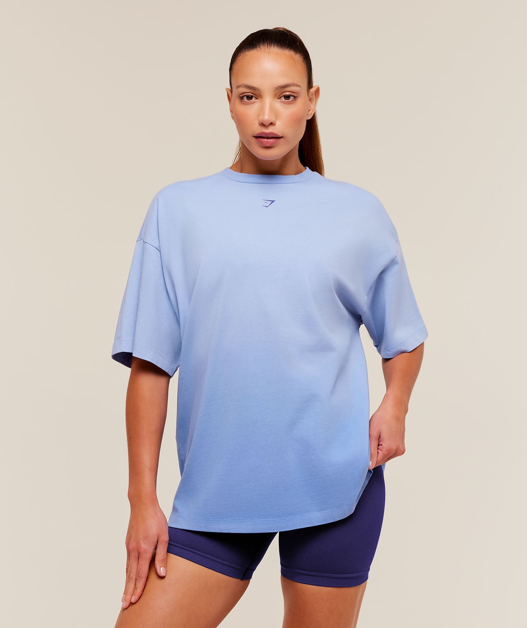 Women's Gymshark Hard Work Dice Graphic Short Sleeve T-Shirt Steady Purple