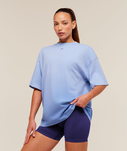 Women's Gymshark Hard Work Dice Graphic Short Sleeve T-Shirt Steady Purple