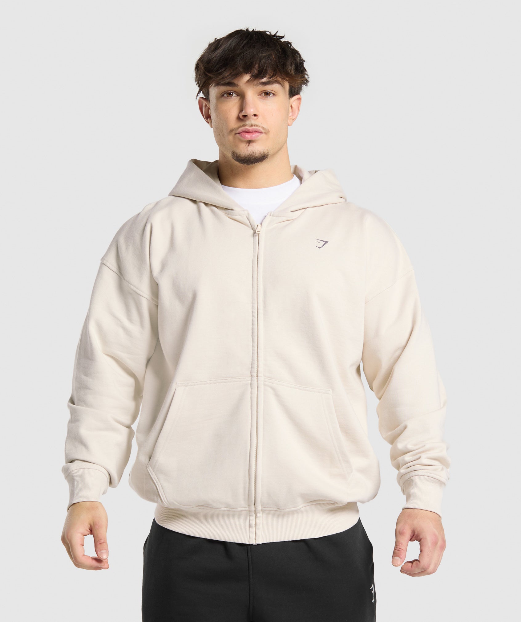 Gymshark Atlas Zip Up Hoodie Oat White