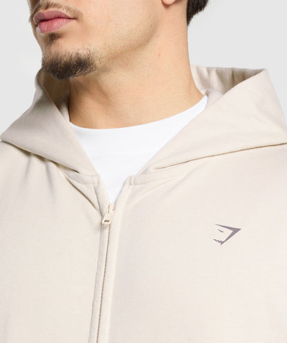 Gymshark Atlas Zip Up Hoodie Oat White
