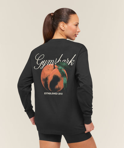 Women's Gymshark Juicy Peach Long Sleeve T-Shirt Black