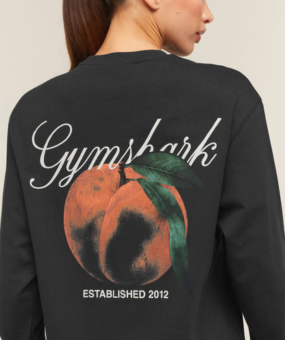 Women's Gymshark Juicy Peach Long Sleeve T-Shirt Black