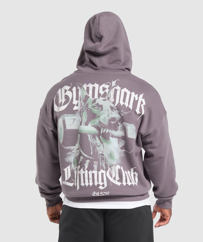 Gymshark Doberman Graphic Hoodie Brushed Purple