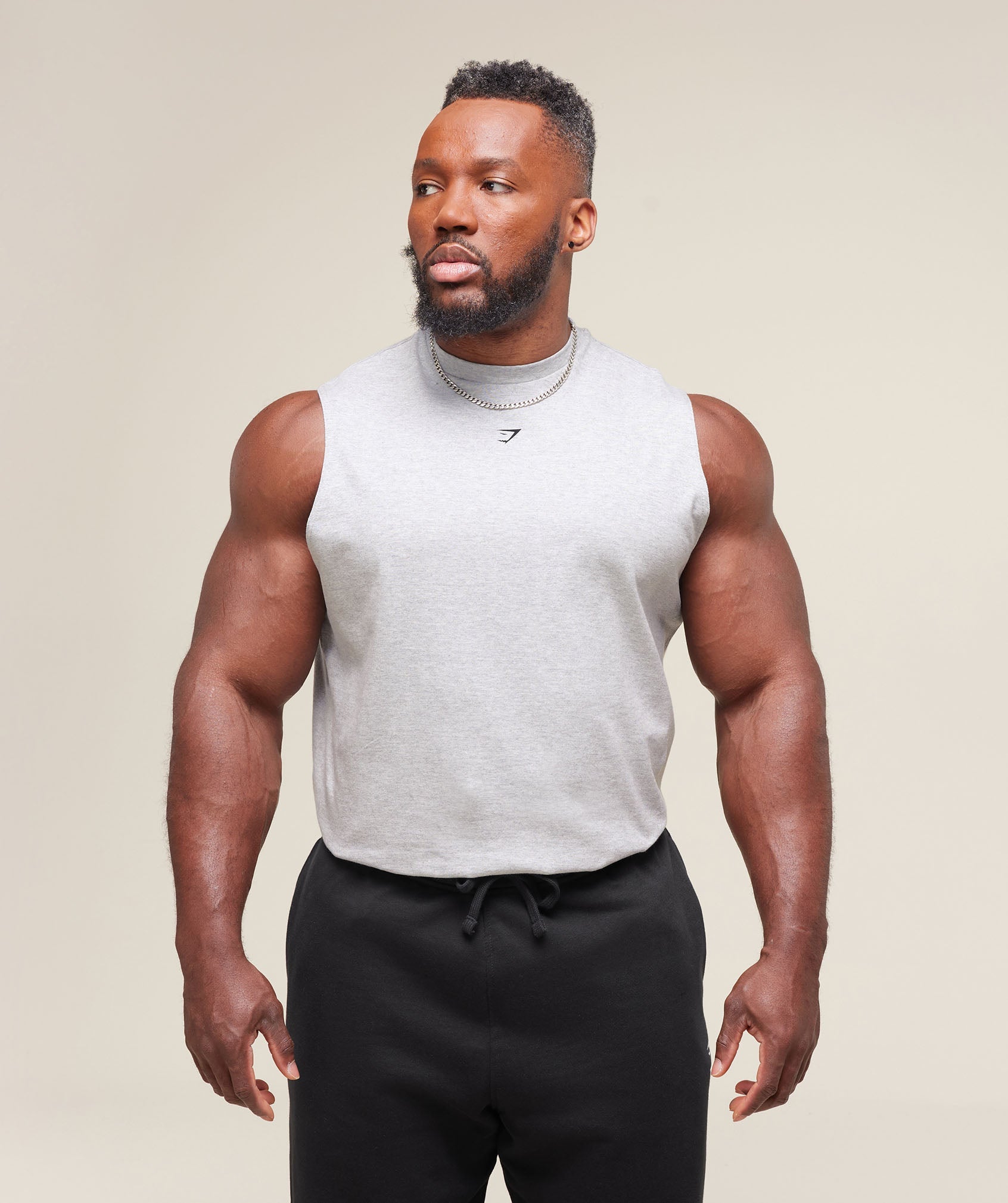 Gymshark Heavy Duty Tank Light Grey Core Marl