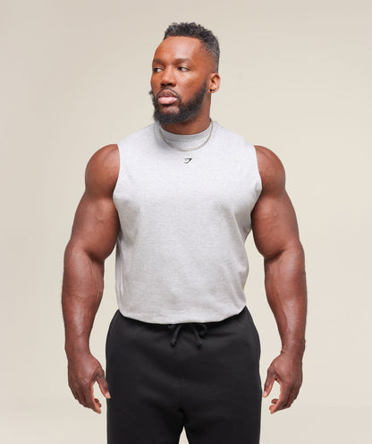 Gymshark Heavy Duty Tank Light Grey Core Marl