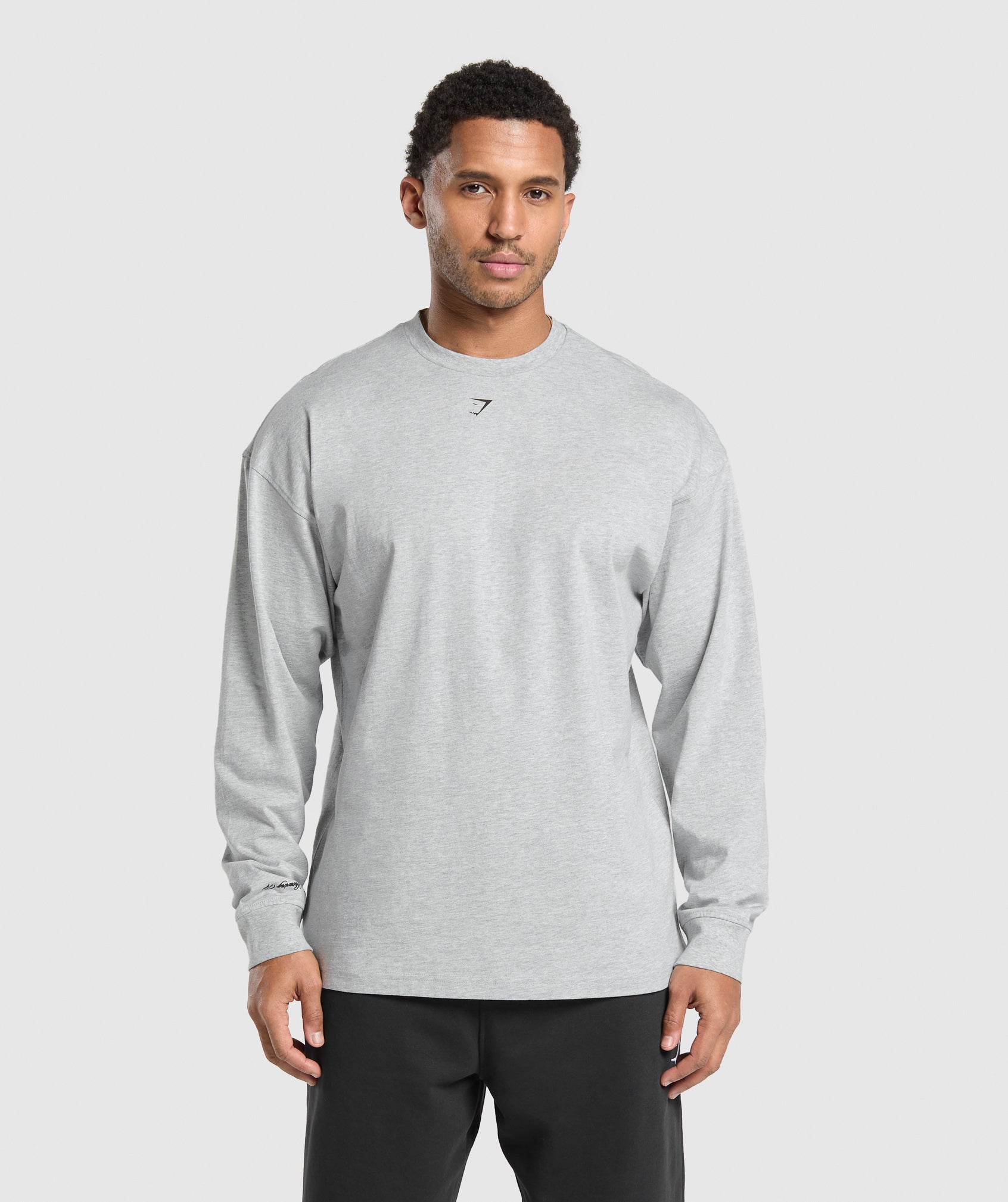 Gymshark Est 2012 Long Sleeve T-Shirt Light Grey Core Marl