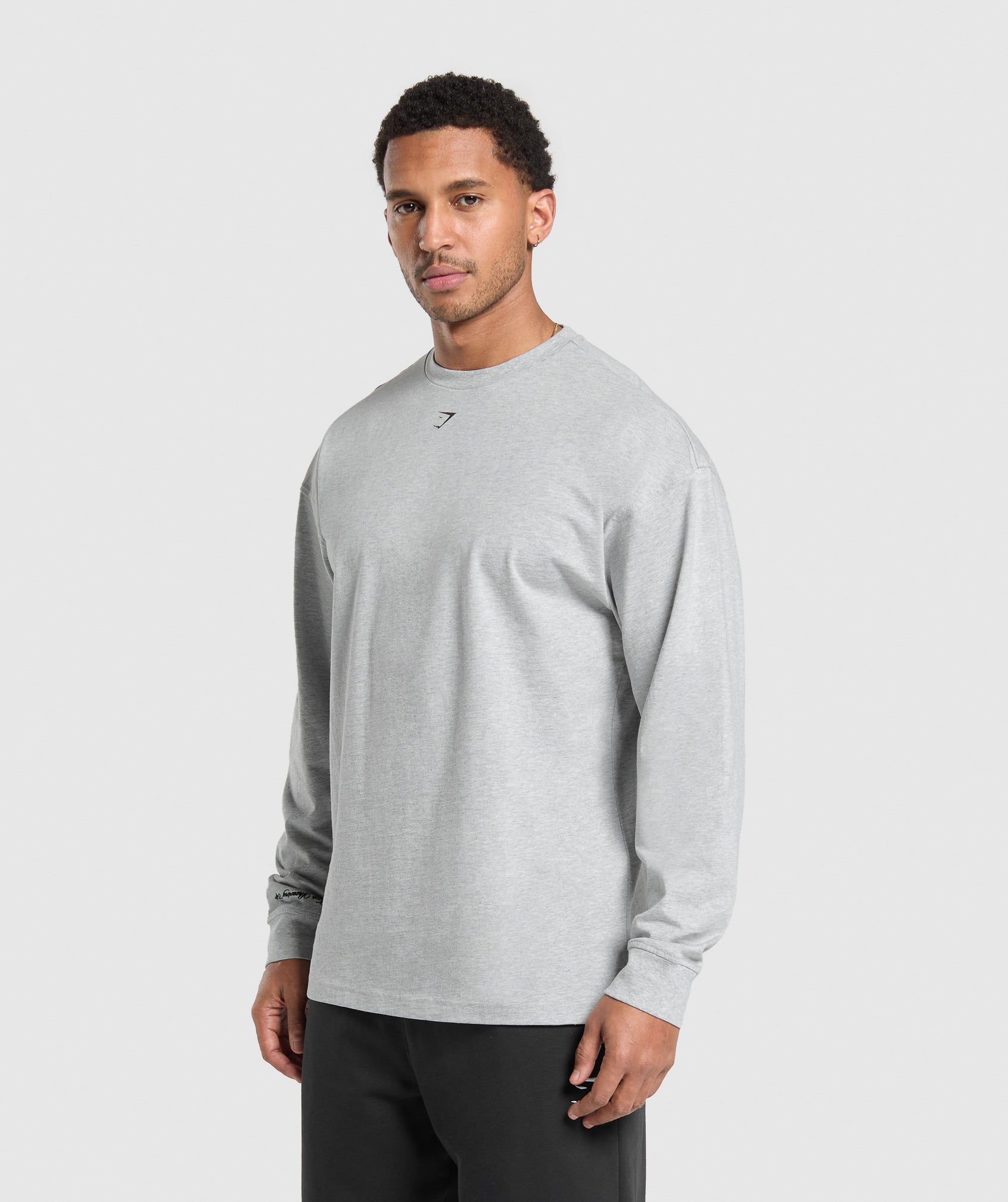 Gymshark Est 2012 Long Sleeve T-Shirt Light Grey Core Marl