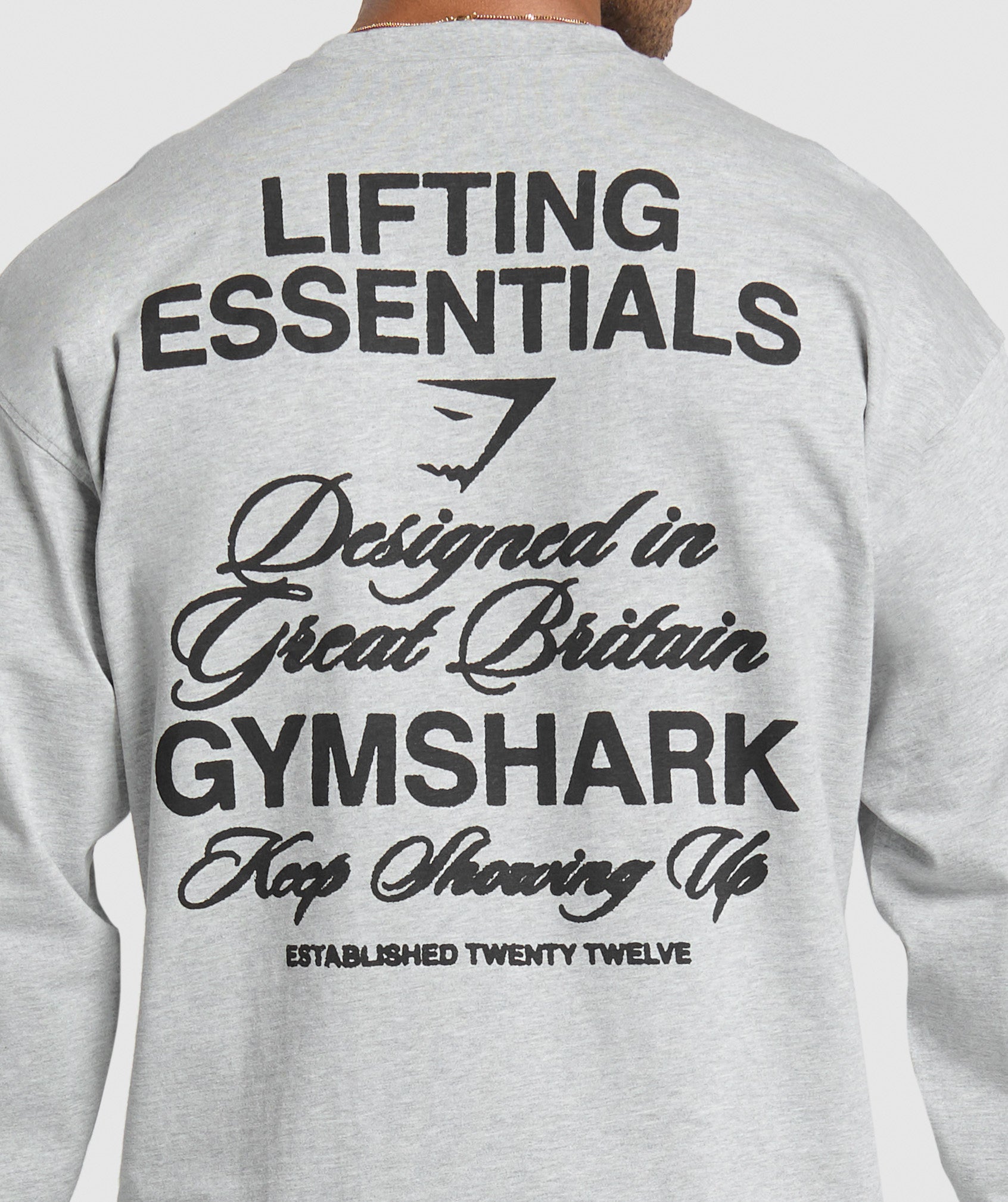 Gymshark Est 2012 Long Sleeve T-Shirt Light Grey Core Marl