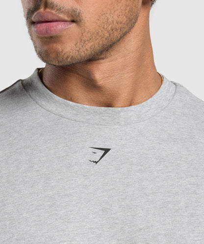 Gymshark Est 2012 Long Sleeve T-Shirt Light Grey Core Marl