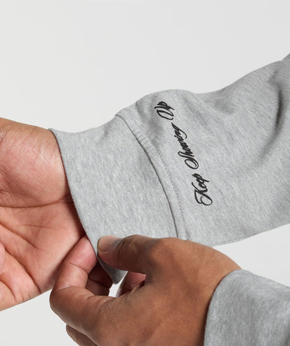 Gymshark Est 2012 Long Sleeve T-Shirt Light Grey Core Marl