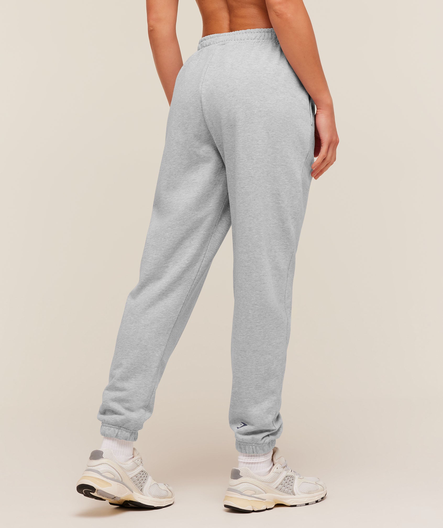 Women's Gymshark Strength And Fitness Crest Graphic Joggers Light Grey Core Marl