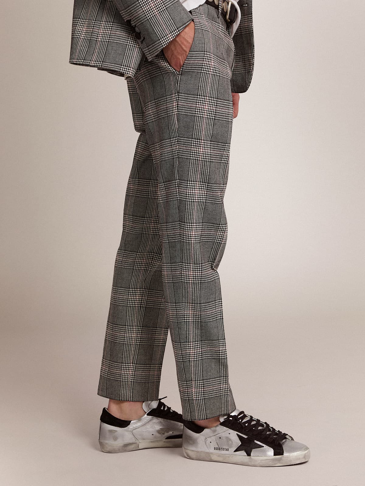 Golden Goose Mens Super-Star In Silver Leather Mens