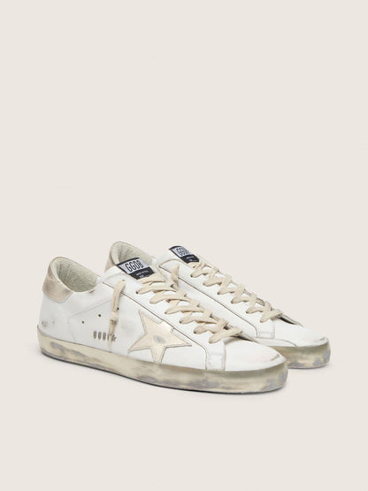 Golden Goose Mens Super-Star With Gold Sparkle Foxing And Lettering Mens