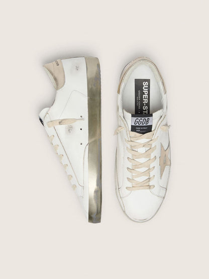 Golden Goose Mens Super-Star With Gold Sparkle Foxing And Lettering Mens