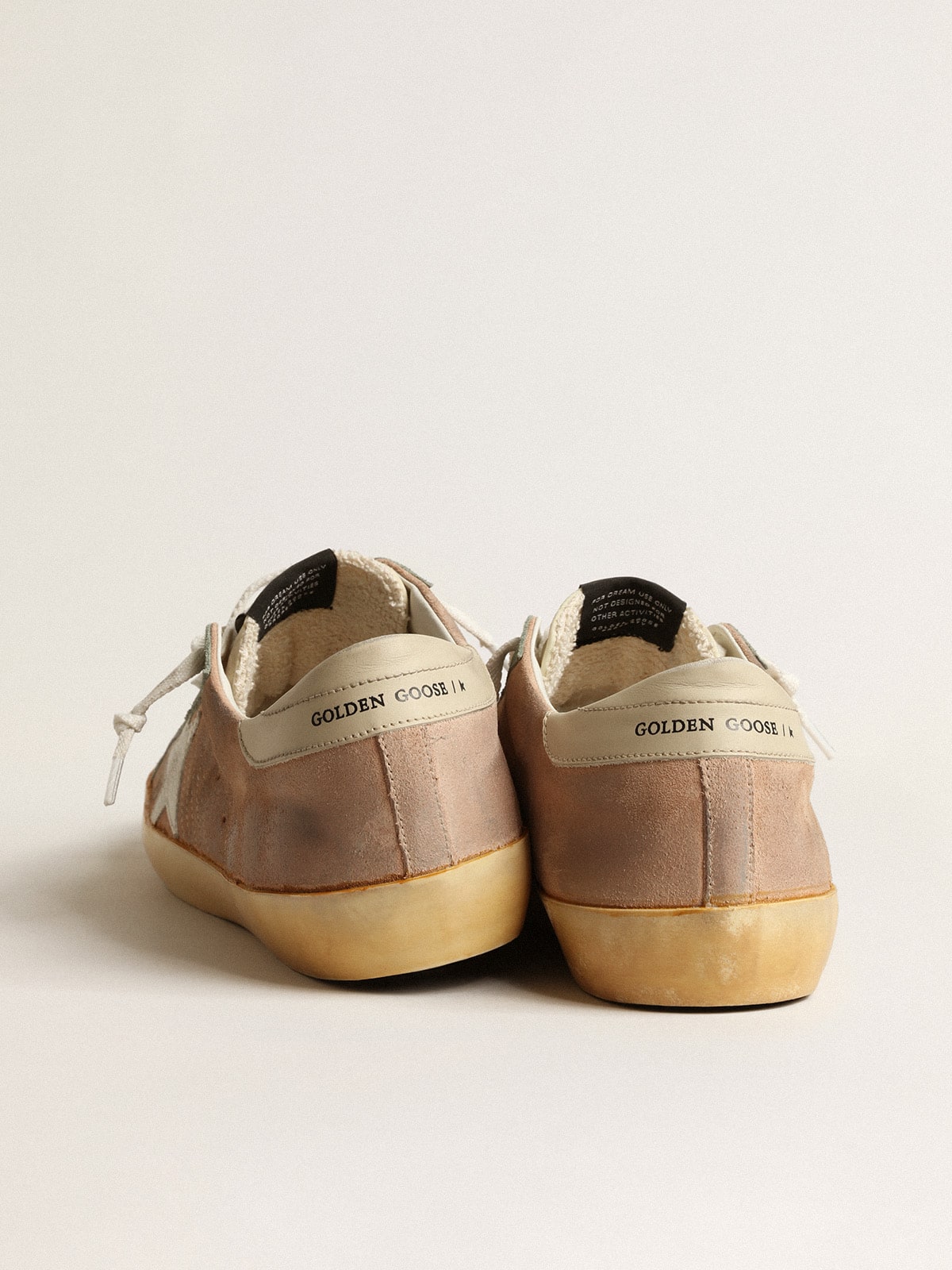 Golden Goose Mens Super-Star In Brown And Green Suede With White Nappa Leather Star Mens