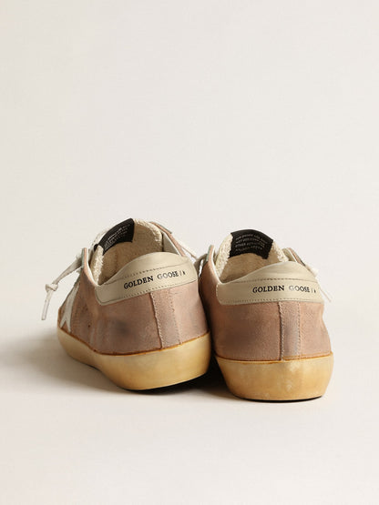Golden Goose Mens Super-Star In Brown And Green Suede With White Nappa Leather Star Mens
