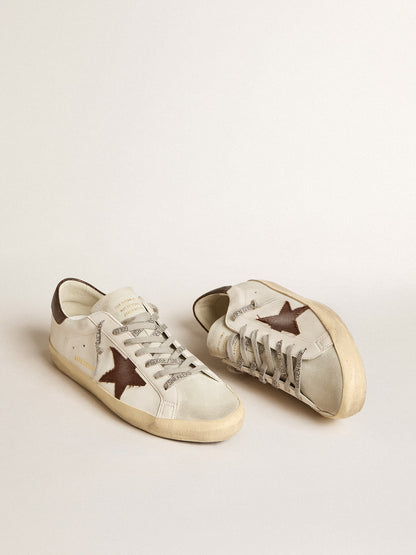 Golden Goose Mens Bio-Based Super-Star With Canvas Star And Dark Brown Leather Heel Tab Mens