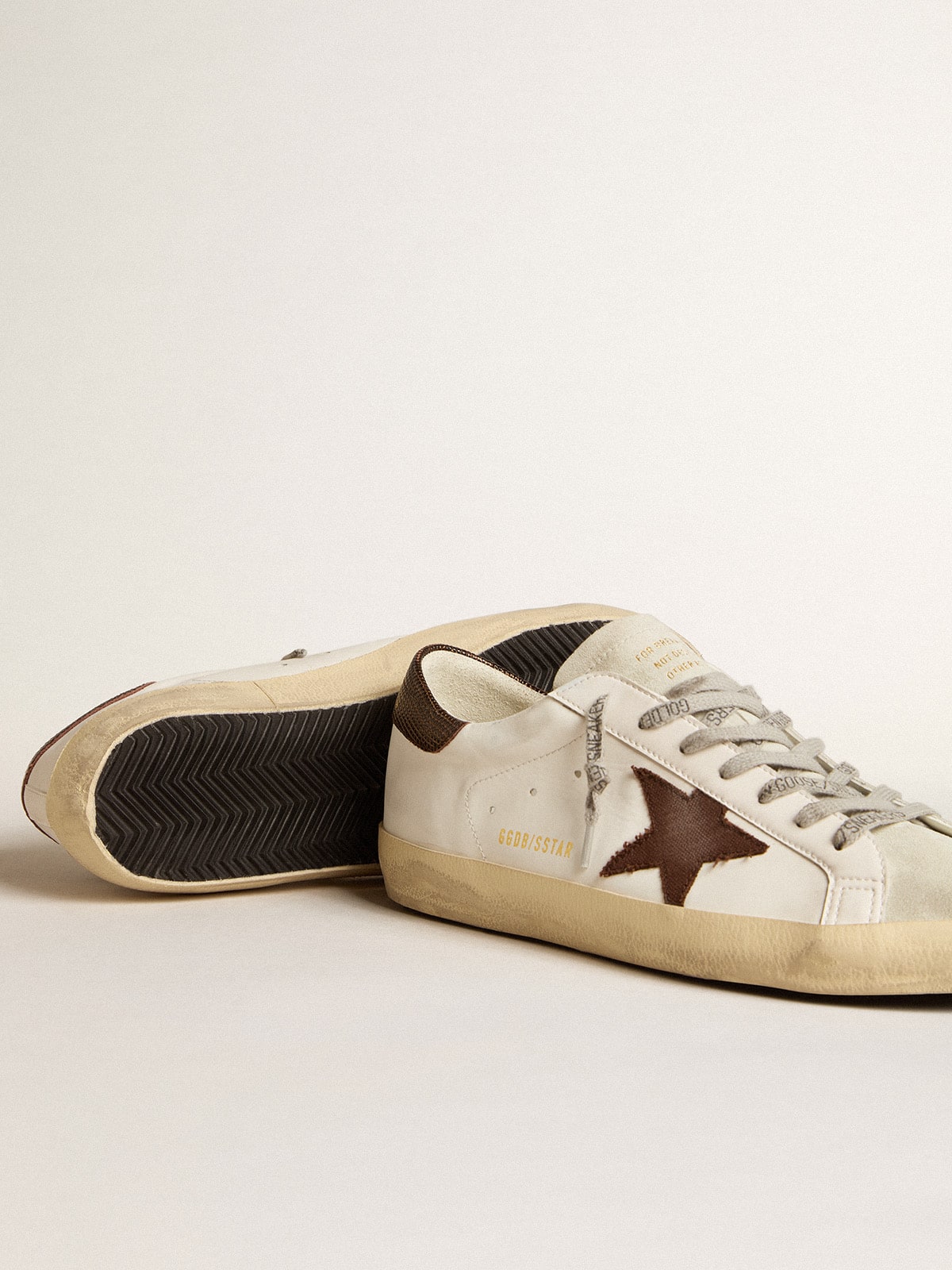 Golden Goose Mens Bio-Based Super-Star With Canvas Star And Dark Brown Leather Heel Tab Mens