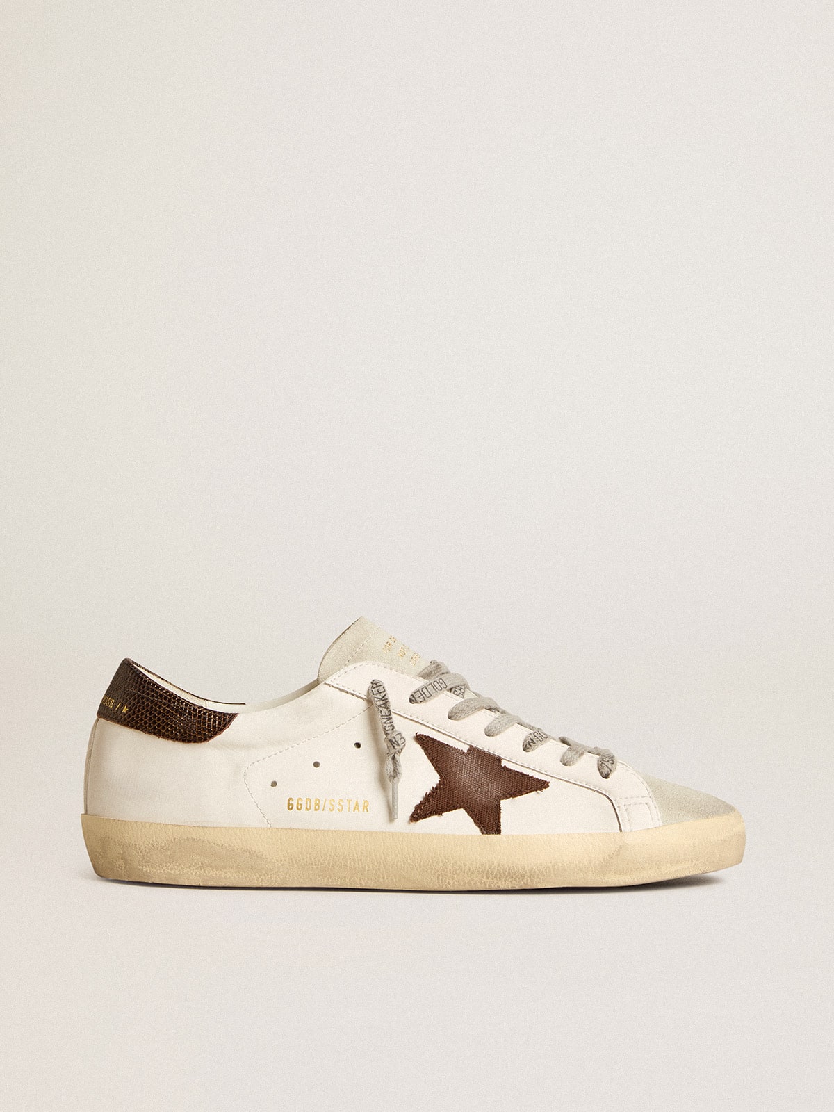 Golden Goose Mens Bio-Based Super-Star With Canvas Star And Dark Brown Leather Heel Tab Mens