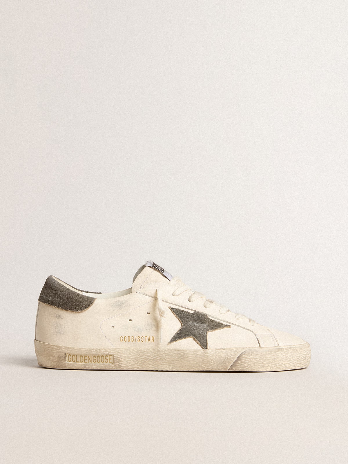 Golden Goose Super-Star In Nappa With Gray Suede Star And Heel Tab Mens