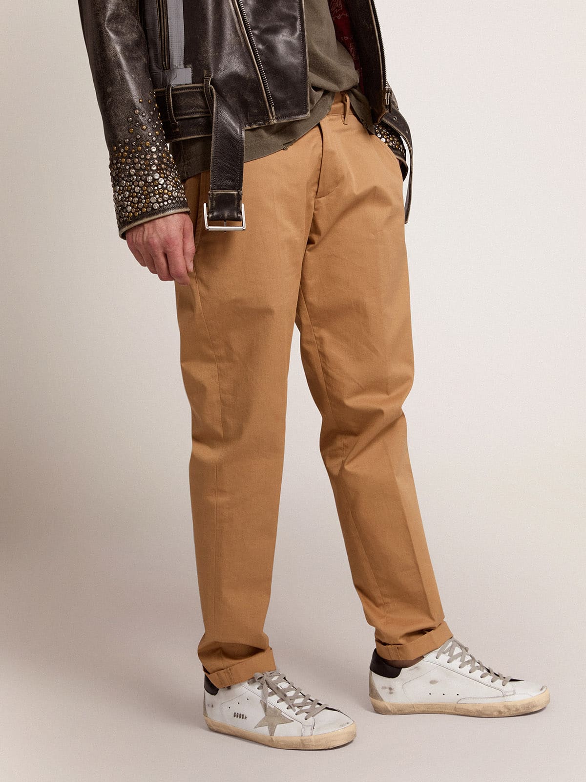 Golden Goose Mens Super-Star With Black Heel Tab And Metal Stud Lettering Mens