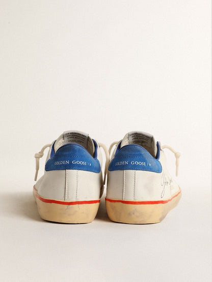 Golden Goose Mens Super-Star With Perforated Star And Blue Suede Heel Tab Mens