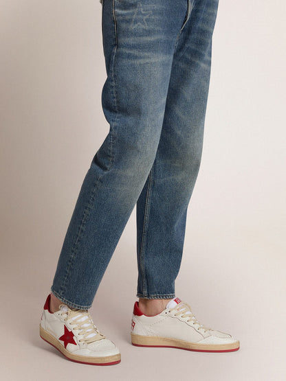 Golden Goose Mens Ball Star In White Leather Mens