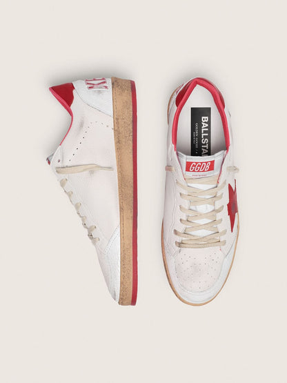Golden Goose Mens Ball Star In White Leather Mens