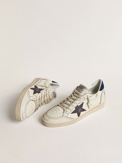 Golden Goose Ball Star With Black Star And Blue Suede Heel Tab Mens