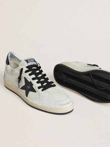 Golden Goose Mens Ball Star Wishes In Nappa With Black Naplak Star And Heel Tab Mens