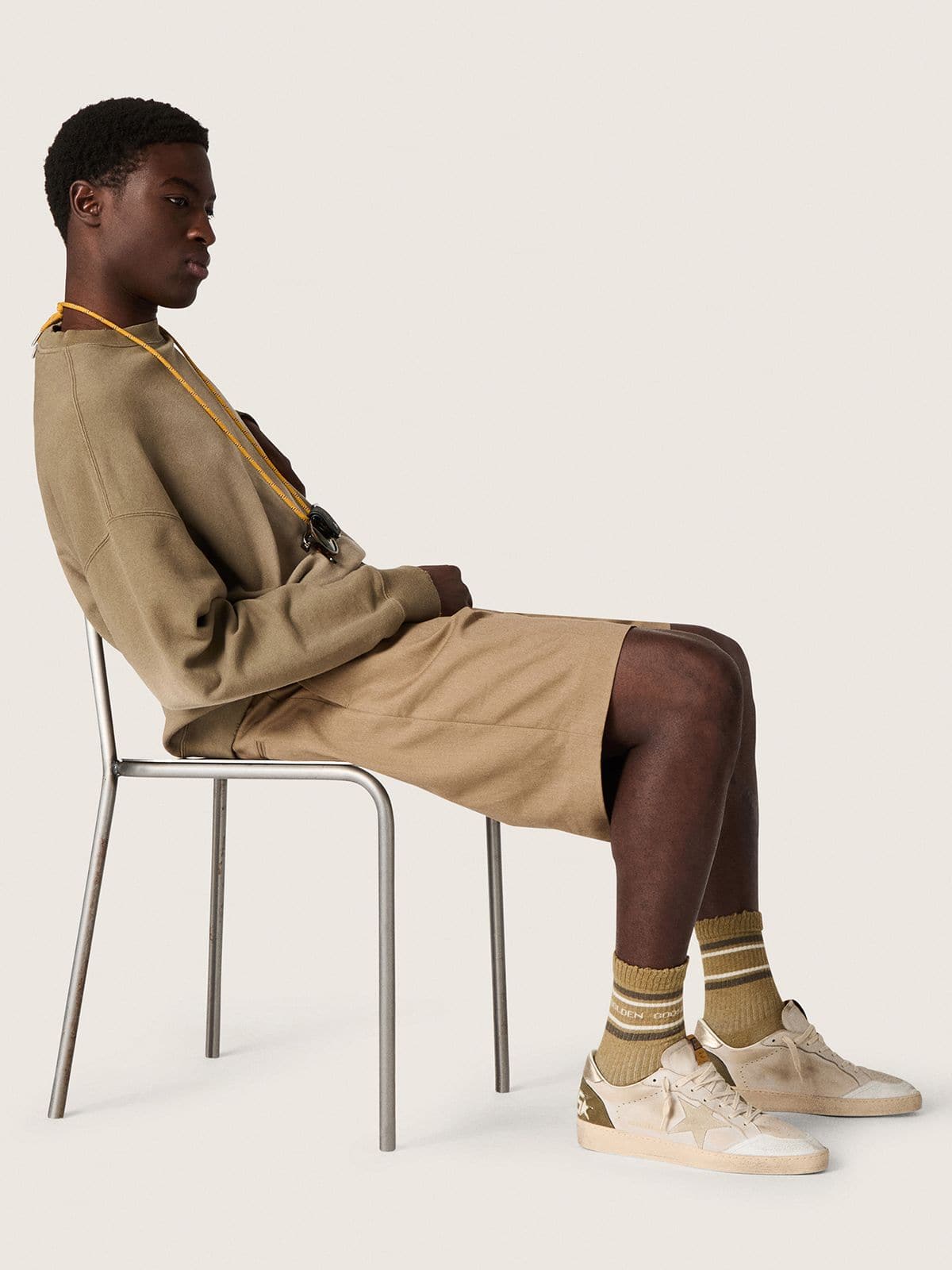 Golden Goose Mens Ball Star Ltd With Beige Suede Star And Platinum Laminated Leather Heel Tab Mens