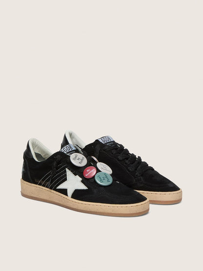 Golden Goose Mens Ball Star Ltd In Black Suede With Skins Mens