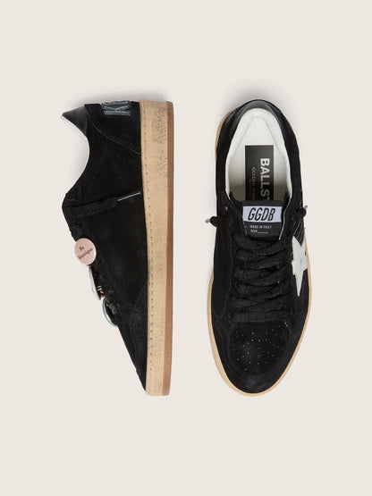 Golden Goose Mens Ball Star Ltd In Black Suede With Skins Mens