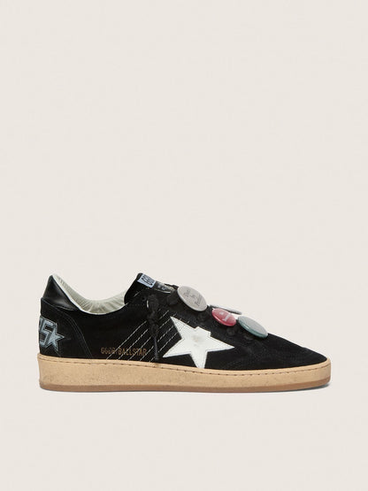 Golden Goose Mens Ball Star Ltd In Black Suede With Skins Mens